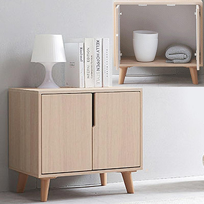 국산 양문 도어형 수납장 거실 주방 다용도 선반장 60x40x56cm, 메이플