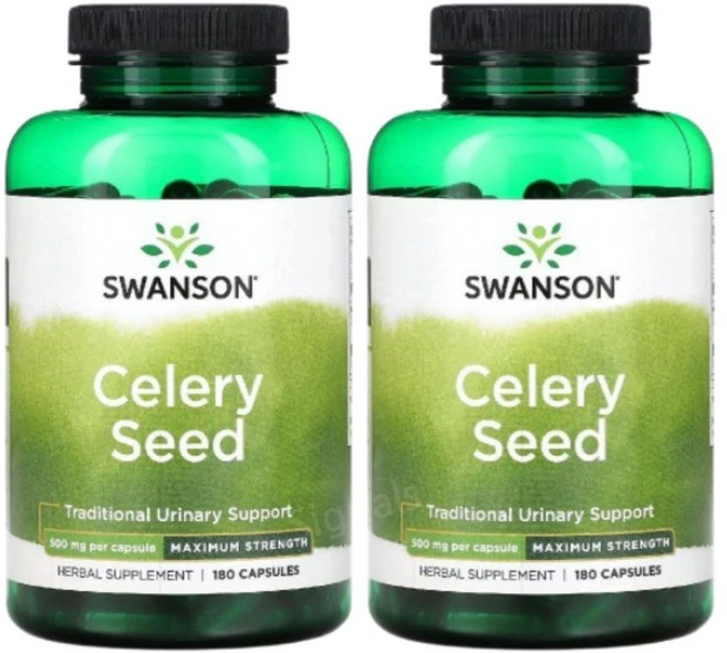 스완슨 샐러리씨앗 셀러리씨앗 500mg 180캡슐 2개 CelerySeed, 180정 - 쿠팡