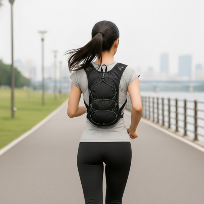 올끌레어 올인원 초경량 러닝 조끼 등산 가방 140g, 올블랙