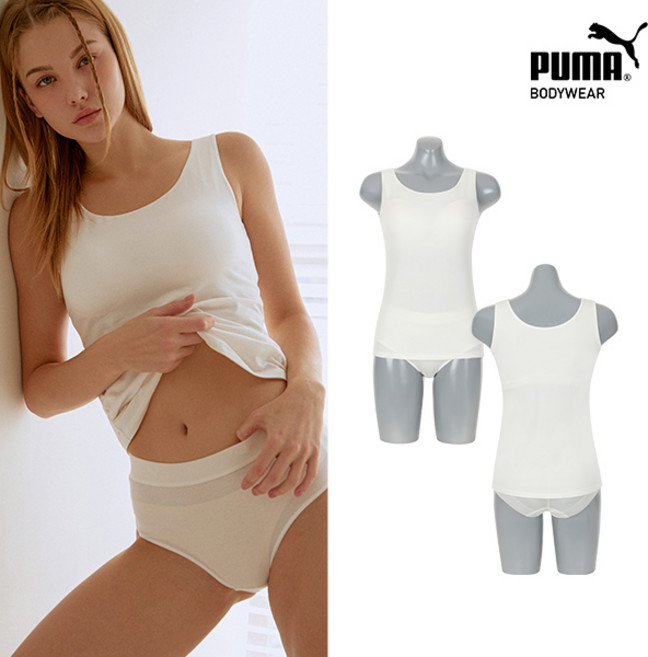 이월 [푸마] 데일리 컴포트 브라탑 팬티 2종 세트 WH