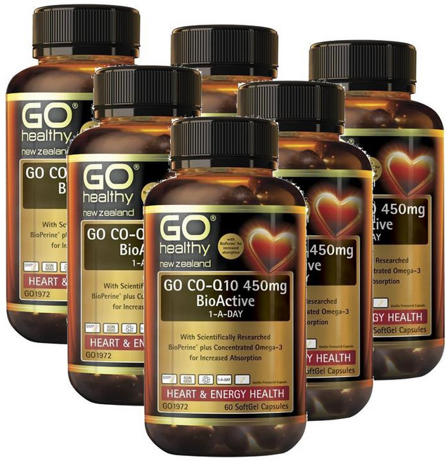 고헬씨 코큐텐 450mg Go Healthy CO-Q10 450mg BioActive 1-A-DAY 60 Caps, 6개, 60정