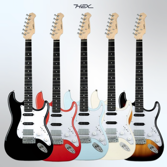 헥스 일렉기타 E50 입문용 풀패키지, 1개, 블랙, HEX_E50