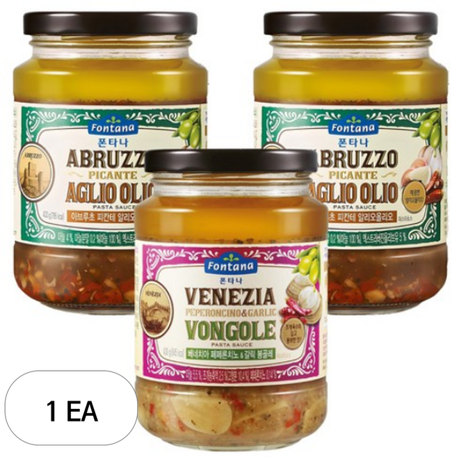 폰타나 파스타소스 아브루초 피칸테 알리오올리오 + 베네치아 페페론치노&갈릭 봉골레, 430g, 1세트