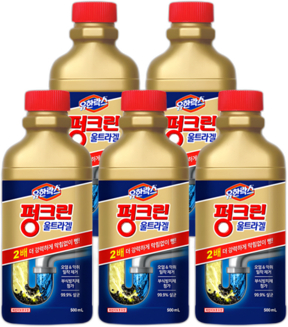 유한락스 펑크린 울트라겔 세면대 세정제, 5개, 500ml