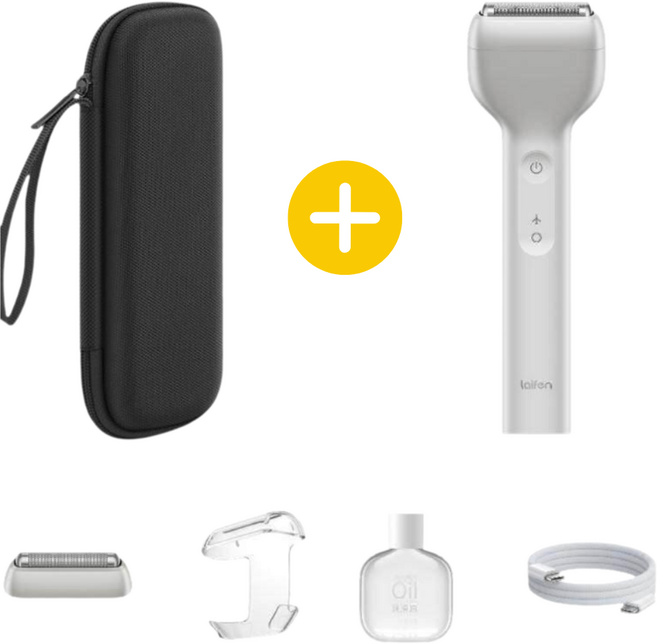 라이펀 Laifen 면도기 T1 Pro 풀메탈바디 휴대용 미니 면도기, 실버, 라이펀 T1 Pro + 케이스 증정