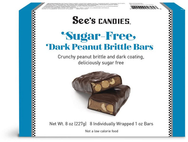 씨즈캔디 슈가프리 다크 피넛브리틀 바 227g, 1박스