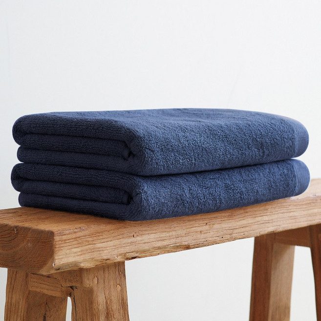 쉬라즈리빙 더소프트 바스타월 450g 30수 면사, 2개, 네이비