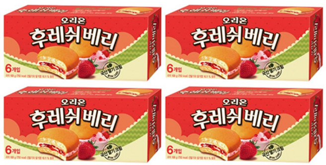 오리온 후레쉬베리 딸기, 168g, 4개