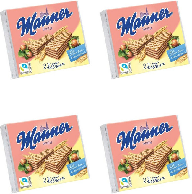 manner 마너 오스트리아 웨하스 나폴리타너 통곡물 과자 75g 4개