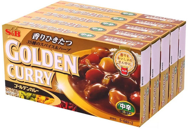 코스트코 에스비 골든 카레 중간매운맛, 5개, 198g