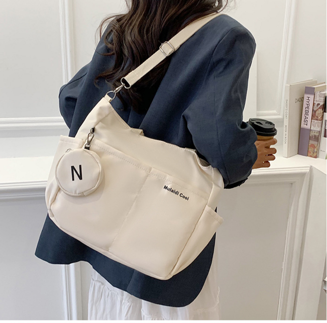 가벼운 수납 캔버스 가방 크로스 토트 에코백 에어팟 테블릿