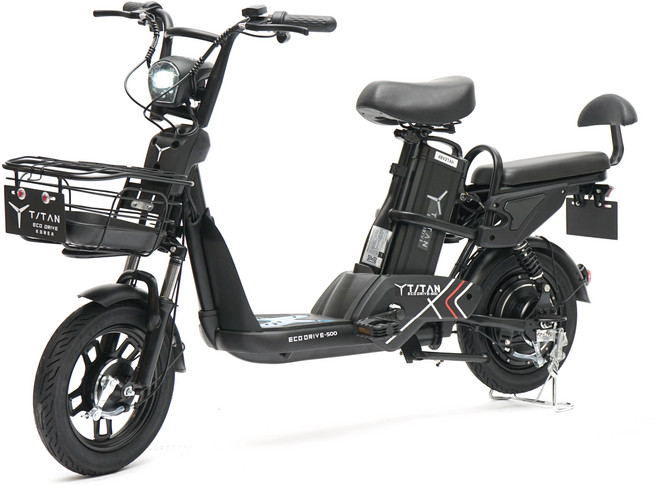 타이탄500 전기스쿠터 엄마자전거 전동스쿠터 48v 10ah 13ah 21ah 분리형배터리 아이와함께 등하원용 출퇴근용 배달용, 13Ah (스로틀+PAS겸용모델), 블랙