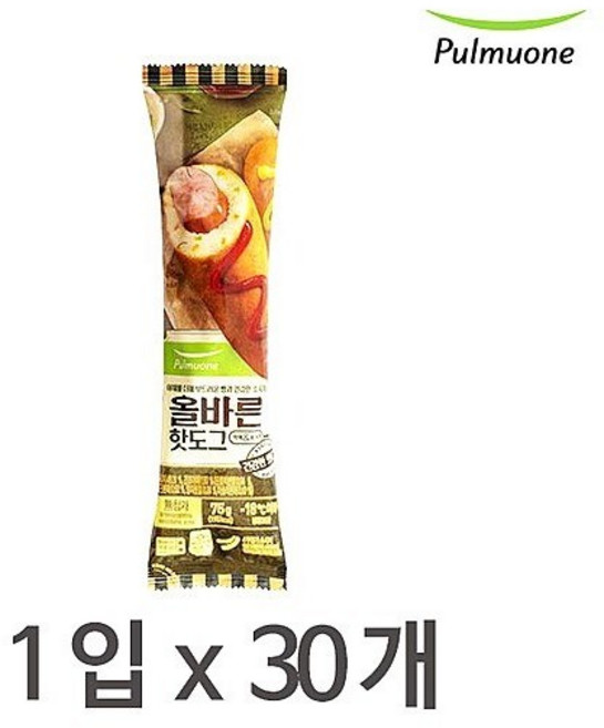 풀무원 [풀무원]올바른 핫도그 30개 세트, 75g