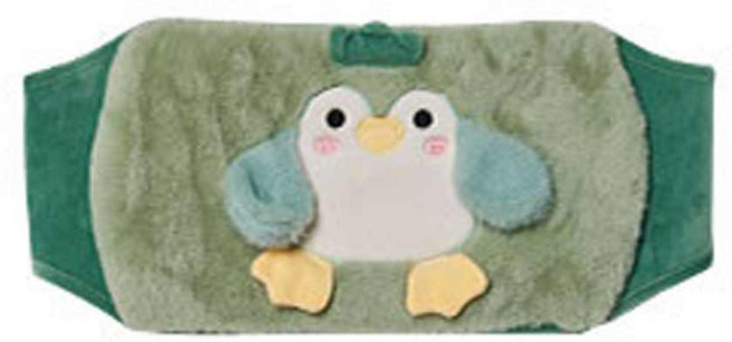 한양의료기 펭순이 쑥 온수 찜질기 온열 찜질팩 충전식 복부 허리 발, 복대형, 펭귄 그린