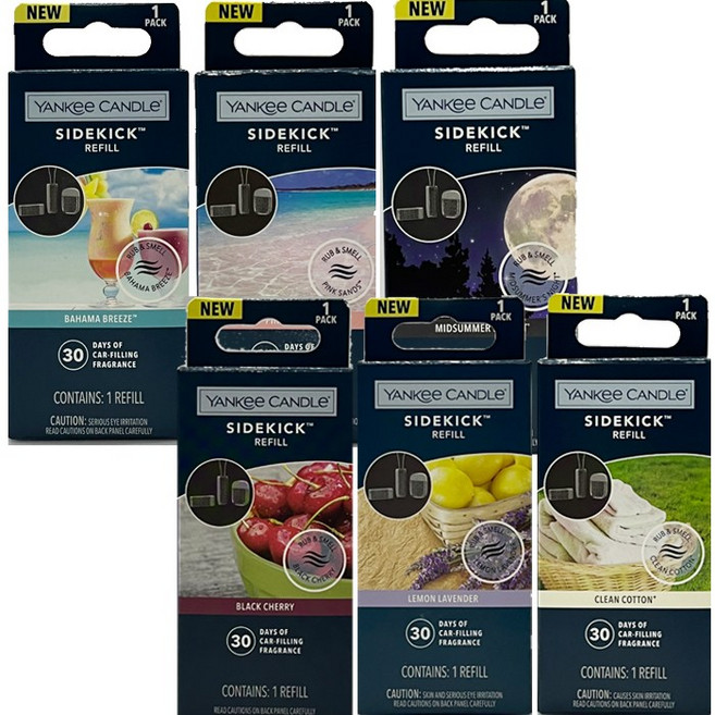 양키캔들 공식수입정품 사이드킥 리필 차량용 자동차 방향제, 1개, 사이드킥 리필 블랙체리