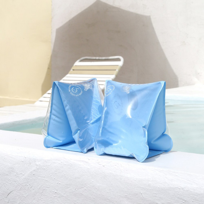 위크나인 암튜브 물놀이 용품 성인 투명 글로우 암링, 스카이블루, 1세트