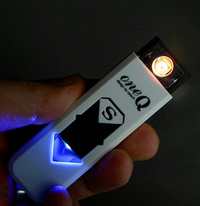 USB라이터 슈퍼맨 전기 충전라이터, 1개, 블루