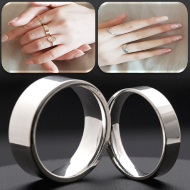 코코날다 은반지 무광/유광 남성 실버반지 99.9% 남자 순은 민자 평반지 은 실버링 순은 반지