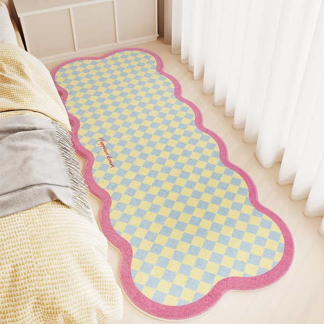 레이블링 체크러그 리본러그 압도적 예쁜러그