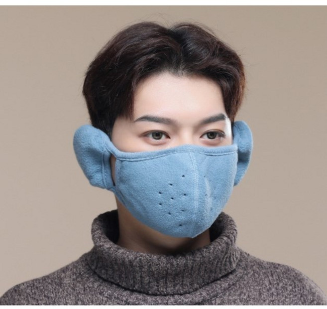 데일리공감 일체형 안면 귀마개 마스크 야외 활동 바이크 자전거 스키 등산 필수품, 블루, 1개