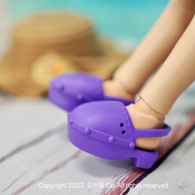 모카돌 파올라레이나 신발 퍼플 통굽샌들 여름 글리터걸즈 인형, 1개