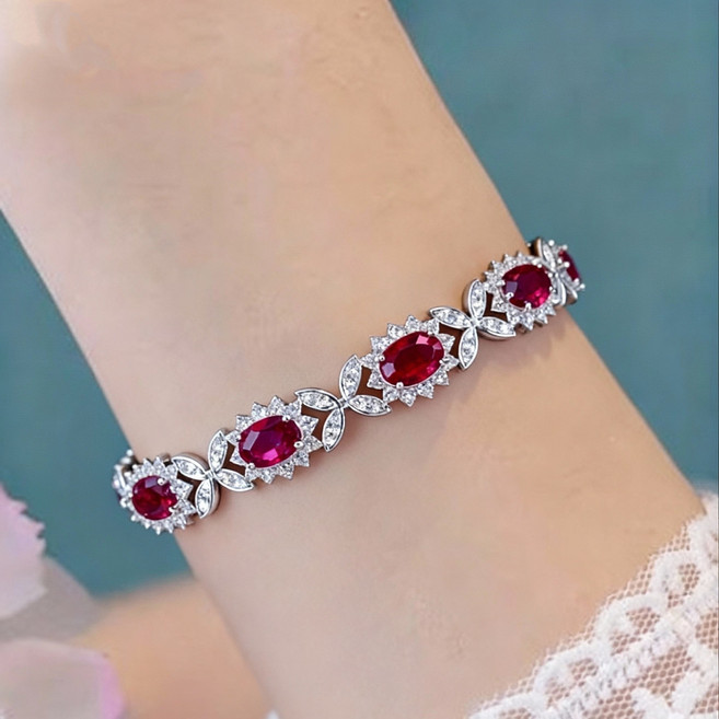 지르콘 팔찌 에메랄드 루비 자수정 주얼리 고품격 디자인