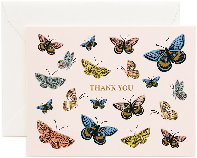 라이플페이퍼 Monarch Thank You Card 감사 카드, 단품