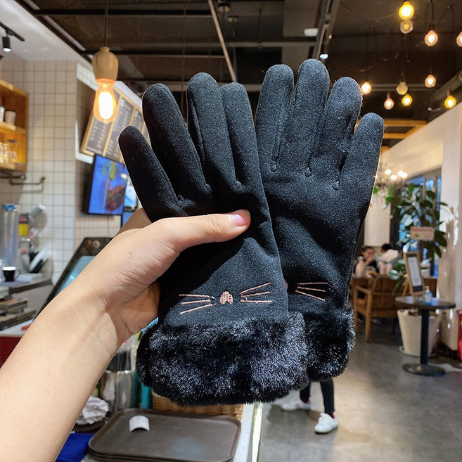 얇은 벨벳 장갑 라이딩 방한 보온 평 보온 여성 장갑 빈티지 골드 실크 방한 가을 겨울 장갑