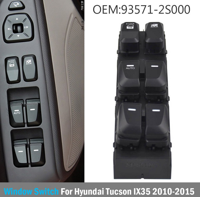 자동차 파워 93571 왼손 창 2S000 IX35 현대 2015 용 2012 2010 마스터 스위치 2011 TUCSON 윈도우 드라이버, AUTO DOWN, 1개