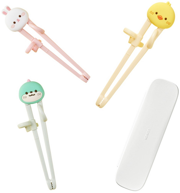 에디슨 프렌즈 아이맞춤 젓가락 오른손 + 케이스, 1세트, 공룡 EF0595+EC2278