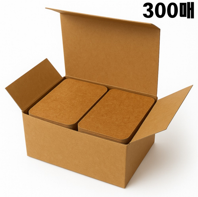 저스픽 두꺼운 메모지 무지 명함지 메모 카드 단어장 300매, 1개, 브라운