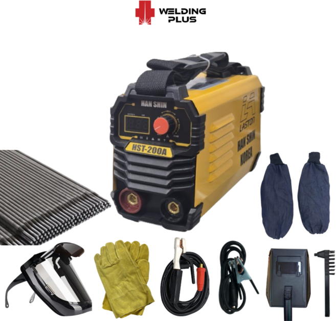 한신 아크 전기 용접기 hst200a 미니 소형 휴대용 가정용, 1개, 한신 hst200a 플러스세트