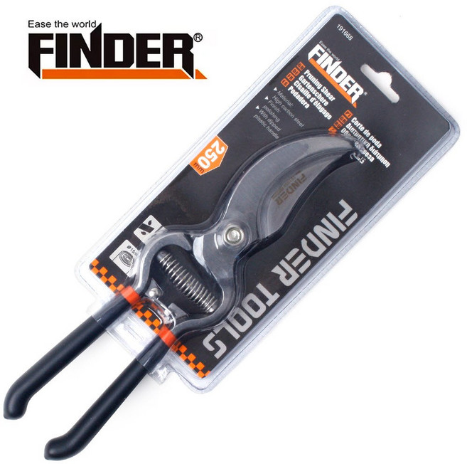 토탈하우스 FINDER 파인더 전지가위 250mm 원예가위 전정가위 벌초가위 가드닝 벌초 성묘 원예용 191668, 1개