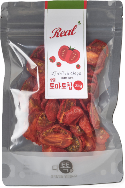 세로단면 보이는 방울토마토칩, 2개, 25g