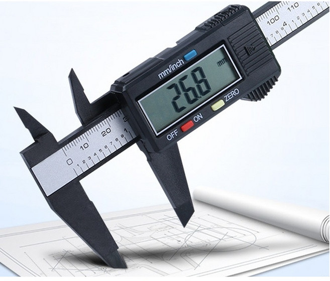 디지털 LCD 버니어 캘리퍼스 - 전자식 측정기 - 초정밀 내외경 깊이 측정기, 1개