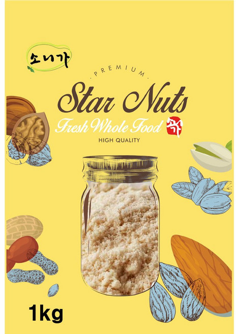 소니가 볶음아몬드분말 1kg/볶음아몬드 100%, 1개, 1kg