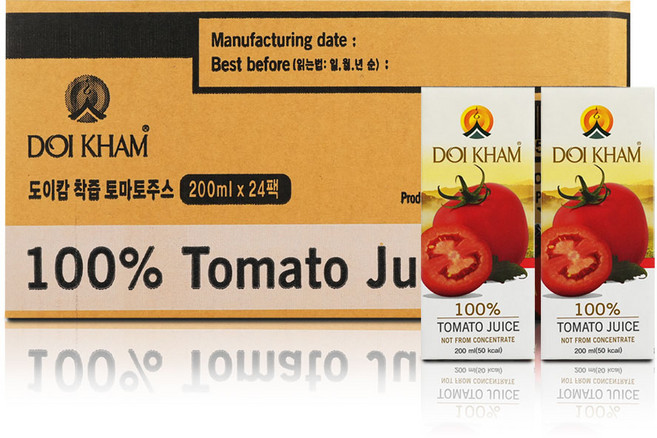 도이캄 100% 토마토 착즙 주스 24팩, 200ml