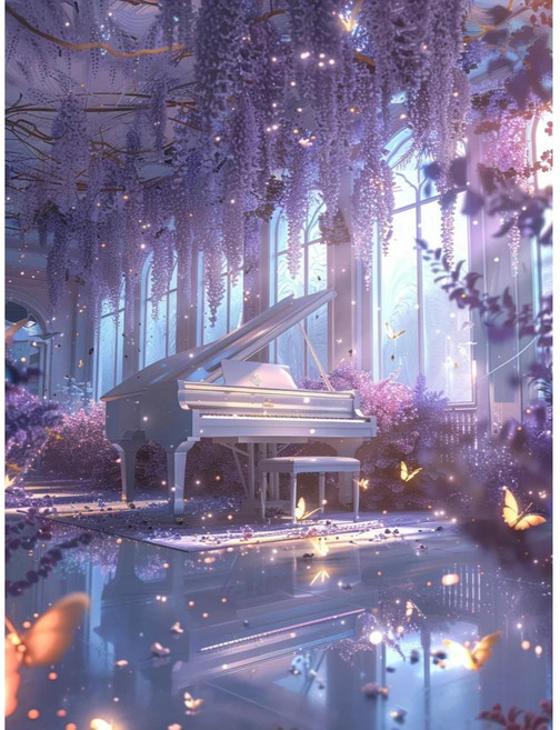 등나무꽃 피아노방 우드 조각퍼즐 덩굴 등꽃이 자등꽃 나비 햇살 가득 몽환적 피아노실 북유럽 감성 직소퍼즐 300 500 700 1000 1500피스, 보라색 등나무꽃 가득 나비 햇살 피아노방06, 700피스(퍼즐유액없음), 1개