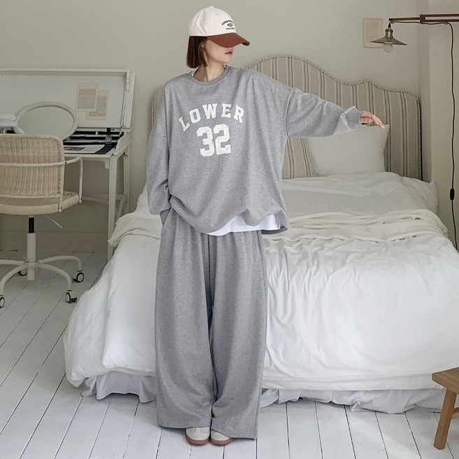 애플망고옷장 빅사이즈 긴팔와이드팬츠 여성 32 상하의 세트