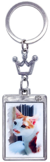 왕관금속사진열쇠고리(사진포함), 1개