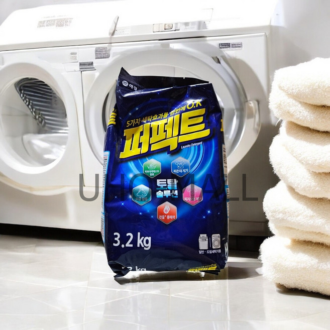 애경 퍼팩트 세탁세제 가루형 3.2kg 1개입 리필형