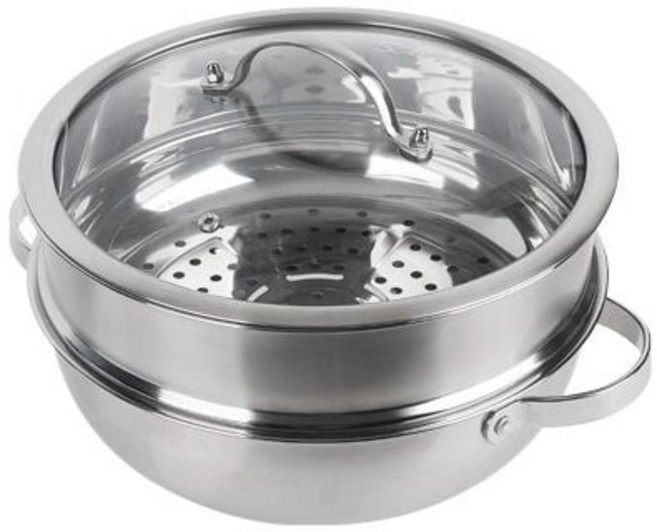 올스텐 2단 찜기 냄비 26cm 인덕션 모든열원 유리뚜껑 찜솥 채반냄비 주방냄비 다용도찜기