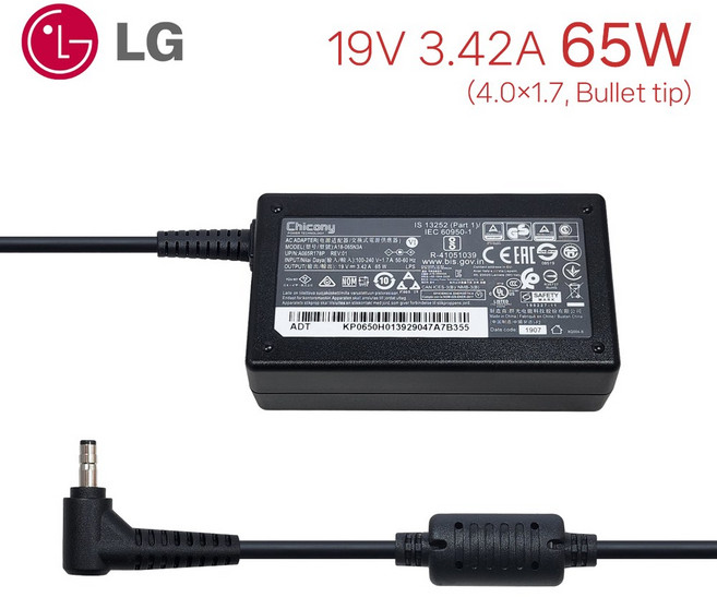 LG 울트라PC 15U40Q 15UD40Q 15U50Q 15UD50Q 노트북 전원 어댑터 충전기 케이블 19V 3.42A 65W, 1개