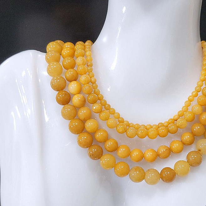 황옥 목걸이 천연석 건강 행운 재물운 소원성취