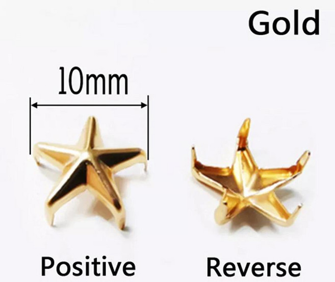 별스파이크 클로 스터드 장식 리벳 의류 DIY 코스튬 7mm, 12 Gold 10mm-20Pcs