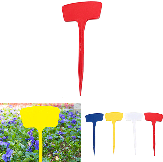 주말농장 텃밭 가꾸기 정원픽 화단 꽃 나무 식물 이름표 화분 네임택 T형 39cm, 하양