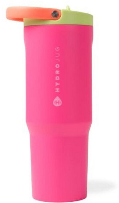 HydroJug 스포츠 - 빨대가 있는 스테인리스 스틸 텀블러 진공 단열 591.5ml20온스 누출 방지 물병 인체 공학적 디자인 재사용 가능 식기 세척기 사용 고무, 난초