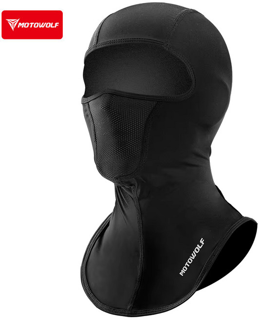 모토울프 바라클라바 오토바이 쿨맥스 여름 헬멧 이너 마스크 FM1, Black, 1개