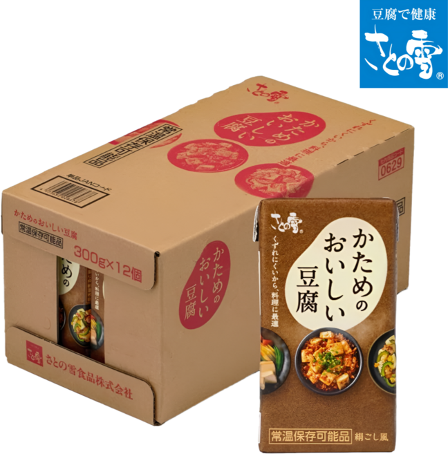 일본 사토노유키 단단한 맛있는 두부 300g 12개입 상온 장기 보존 가능 526640, 12개
