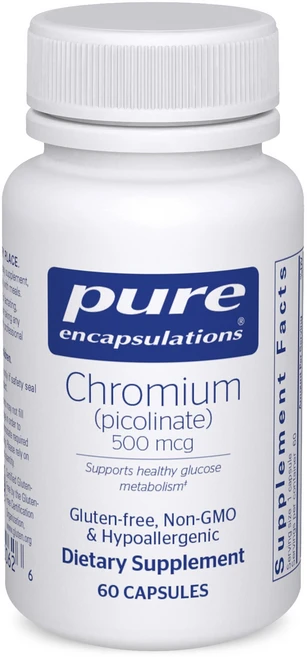 퓨어 인캡슐레이션 크롬 (피콜리네이트) 500mcg - 지질 Pure Encapsulations Chromium (Picolinate) 500 mcg - for Lipid & Ca, 60개 (1팩), 1개 - 쿠팡